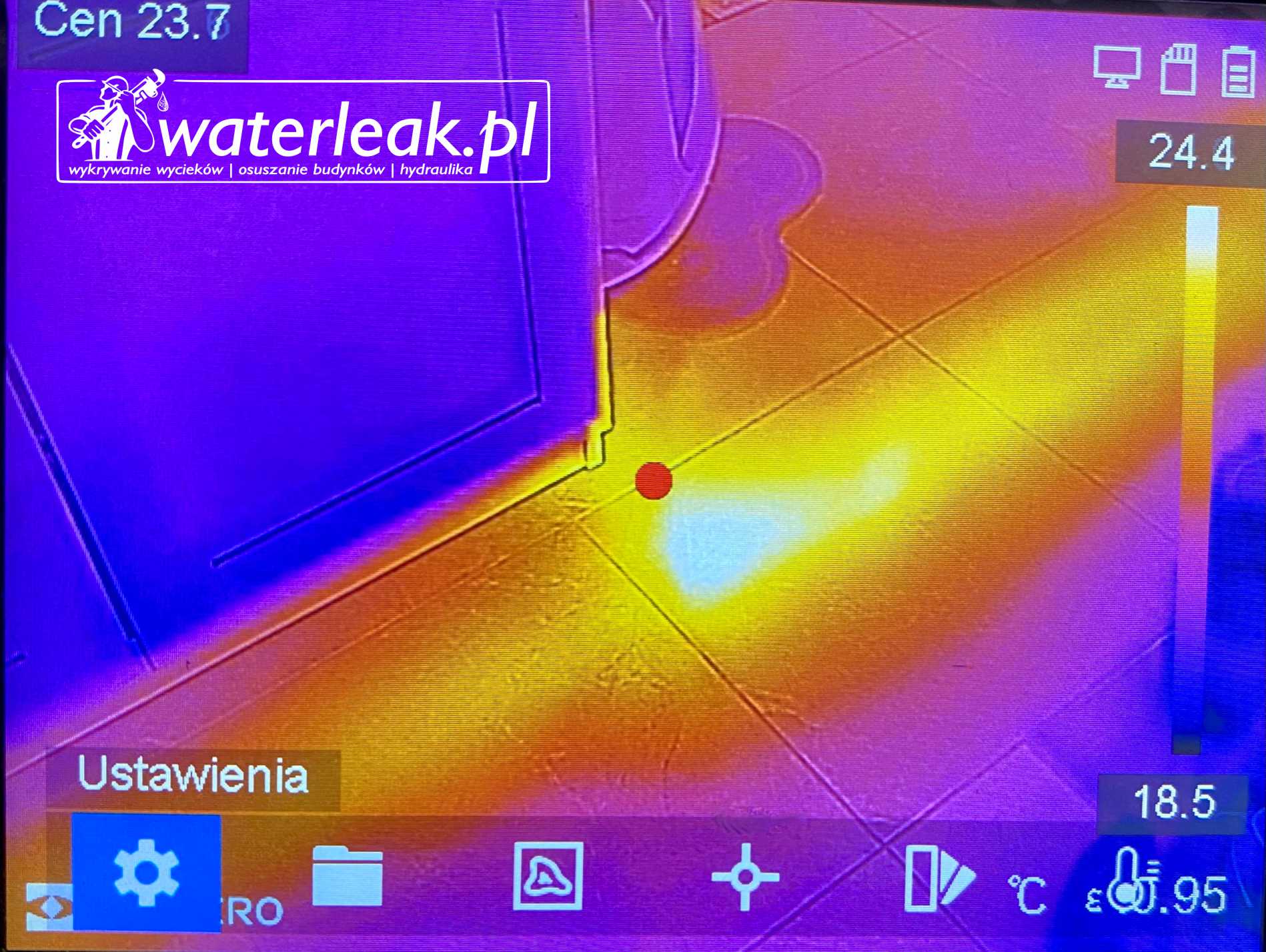 wykrywanie wycieków wody kamera termowizyjna